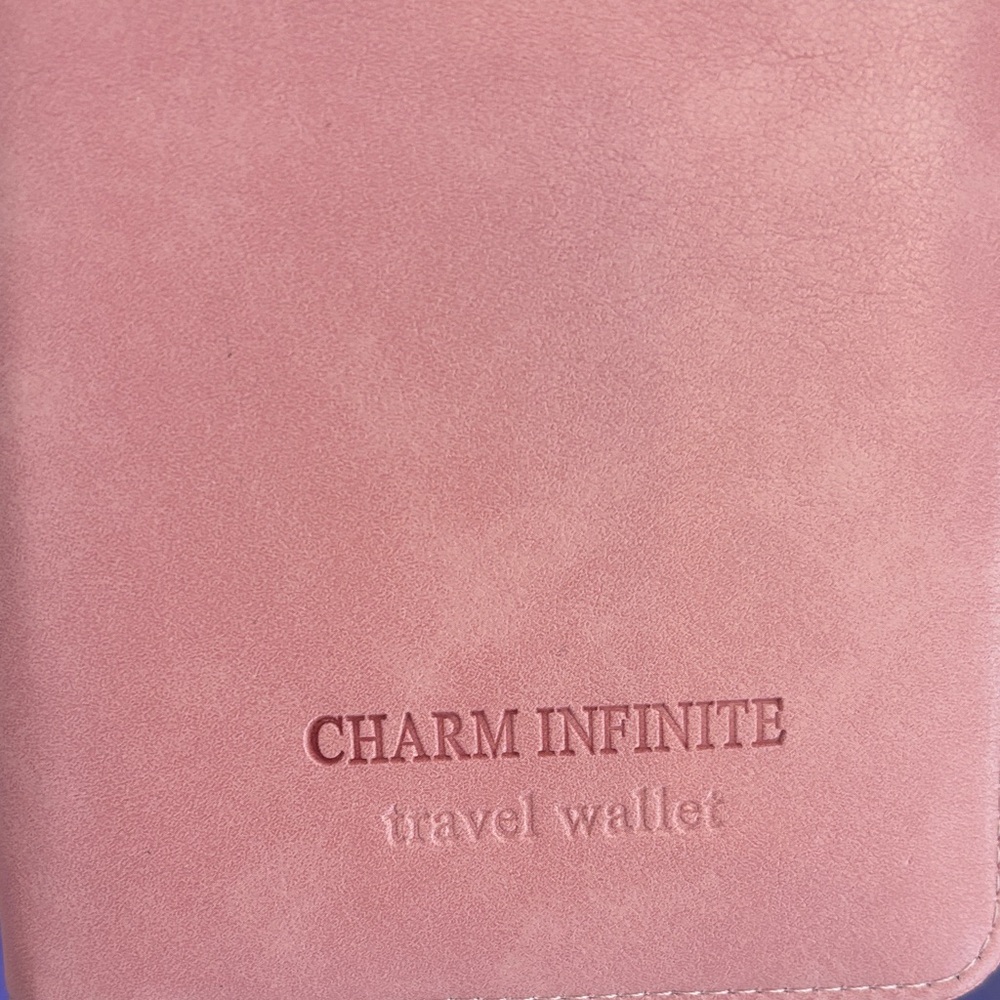 Pink Passport Holder with Embossed Design RDIF